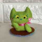 ハートチャンネル人形（招き猫ピンクほっぺ）の画像