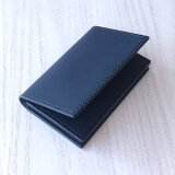 通しマチの本革名刺入れ　コバルト　リネアヴァスカversionの画像