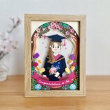 卒業式 • 入学式 カスタムのペーパークラフトinフレーム / ガウン服装の画像