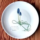 ムスカリのやさしい陶器の壁掛け絵皿(30cm) 送料無料の画像