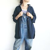 ガーゼオーバーシルエットシャツ（ネイビー）