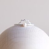 Flower pearl silver ringの画像