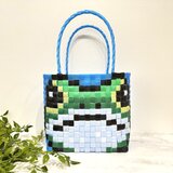 カエルとオタマジャクシ★プラカゴ★お散歩バッグ温泉バッグ　エコバッグ　PPバンド　カゴバッグ　お散歩バッグ