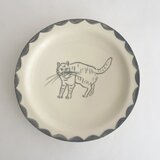 リム丸皿（ネコ）の画像