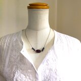 ベネチアン風玉ガラスと淡水パールのネックレス