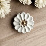 陶ブローチ 白い花の画像