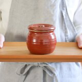 梅干しやお漬物入れにおすすめ　お漬物甕（かめ）砂糖壺　赤茶の画像