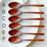 栃材縮杢のカレースプーン（拭き漆）の画像