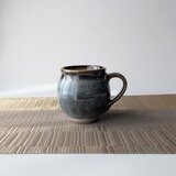 ブルーのほっこりマグカップ　【手仕事　民藝　和　陶器】