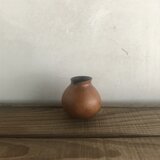 柿渋塗りの小さな瓢箪の花器 250325#05の画像
