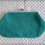 ニットがま口バック　緑の画像