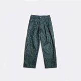 オーダーメイド、ダークグリーン、タペストリー厚地コットン、ロークロッチ、プリーツパンツ、M(サンプル)サイズ指定可能の画像