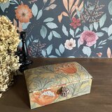 William Morris「アネモネ」×ストライプのふっくら布箱｜お財布ベッド／マルチケース（1点物）の画像
