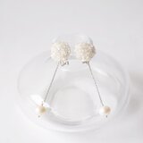 【 kiira -04】アンティークビーズ手刺繍イヤリングの画像