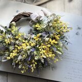 ⭐️花粉が気にならない⭐️ふんわりミモザとラベンダーとグリーンのリース〜アーティフィシャルフラワー〜の画像