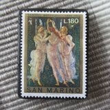 サンマリノ　美術切手ブローチ10435の画像