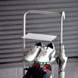 A factory シューズラック７段＋傘立て：日本製 玄関収納 靴箱 傘立て 靴べら立て スニーカー ブーツ 収納の画像