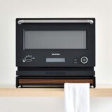 A factory オーブンレンジラック＋テーブル：日本製 スチール 木製 バルミューダ スライドテーブル キッチン 隙間収納の画像