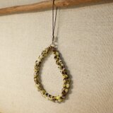 ビーズストラップ（黄・茶色模様）の画像