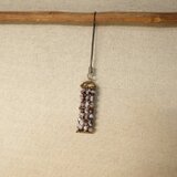 ビーズストラップ（白・茶色模様）の画像