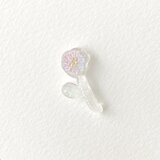 ガラスのお花のピンブローチ(ピンクパープル)の画像