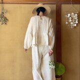 Double Gauze Frill Blouse/ダブルガーゼフリルブラウスの画像