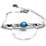 さくらインカット ブレスレット ブルートパーズ/シルバー925/シルバーアクセサリー/和柄/着物/和風アクセサリーの画像