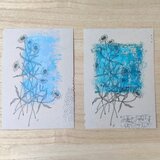 コラージュを添えたポストカード「blossom」の画像