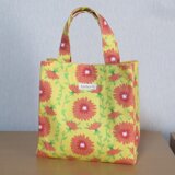 ミニスクエアトートバッグ★花柄（イエロー）の画像