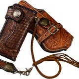 バイカーズウオレット ４点セット ハンドメイド レザーウォレット 本革 財布 長財布 カービング バイカー ウエスタン 限定 Aの画像
