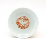 馬に桐　手描き豆皿の画像