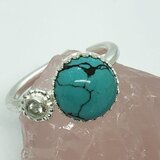 ネットターコイズ　x  ホワイトサファイヤ　イヤーカフ　925