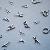 2コset) 手書き風 イニシャル アルファベット ペア ネックレス シルバー925の画像