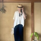 Double Gauze Cotton Oversized Tops/ダブルガーゼオーバーサイズトップスの画像