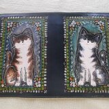 新書ブックカバー  牛革拭き染めの画像