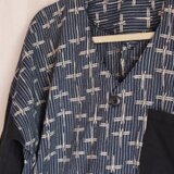 トンボ柄浴衣リメイク　　ダボシャツ　鯉口シャツの画像