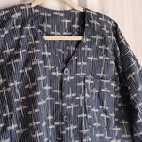 トンボ柄浴衣リメイク　　ダボシャツ　鯉口シャツの画像