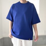 『2025新作』【ユニセックス】ビッグシルエット ニットTシャツ【ロイヤルブルー】の画像