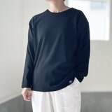 『2025新作』【ユニセックス】ロングスリーブ ニットTシャツ【ブラック】の画像
