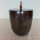 黒味銅水指　波紋