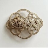 ･:*+.ハレの日バレッタ.:+･:*+.雲とお花.:+  クリームベージュ　水引亀結びバレッタ　着物　和装　卒業式　入学式