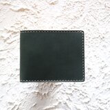 【一点物即納品】手縫いの二つ折り財布 ～イタリアンレザー"エルバマット×バケッタ800"～の画像