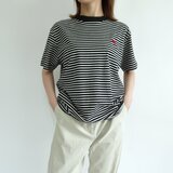 ワンポイント刺繍/プレミアムコンフォートボーダーTシャツ5.3オンスの画像
