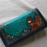 ※特注品ページ　レザークラフト長財布　リスの画像