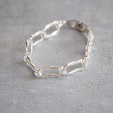 ビーズチェーンブレスレット（クリアシルバー）【受注】の画像