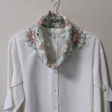 【感謝価格】✳やさしさを編み込んだ花模様のハーフスヌード✳