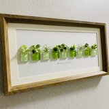 ガラス タイル アートフレーム インテリア雑貨 置物 観葉植物  北欧ガラス細工 贈り物 プレゼントの画像