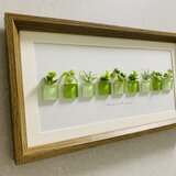 ガラス タイル アートフレーム インテリア雑貨 置物 観葉植物  北欧ガラス細工 贈り物 プレゼントの画像