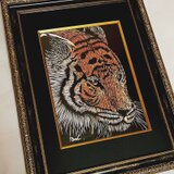 額装済み切り絵作品・虎の画像