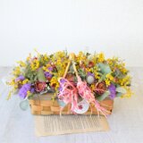 母の日遅れてごめんね企画・10％OFFになります。スクエアバスケットアレンジ（大き目サイズ）の画像